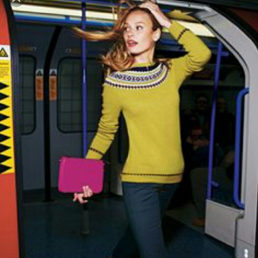 Boden Fair Isle Mustard Sweater
